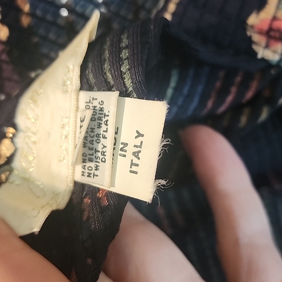 🔥Janine of London Metallic Mosaic + Gold Dress Sz Small Made in Italy 🇮🇹 - Picture 15 of 16